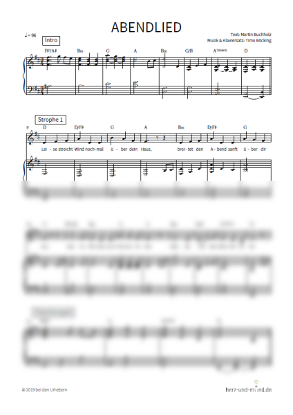 Abendlied - Klaviersatz
