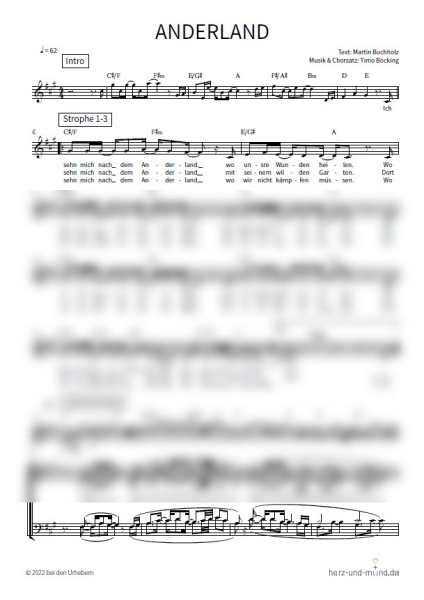 Anderland - Chorsatz