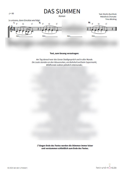 Das Summen - Chorsatz