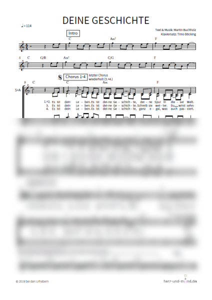 Deine Geschichte - Chorsatz