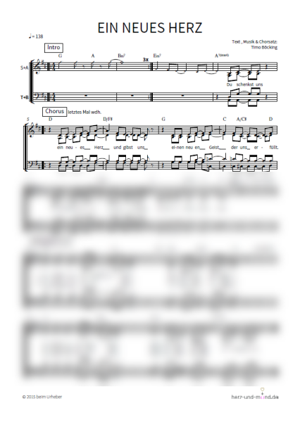 Ein neues Herz - Chorsatz