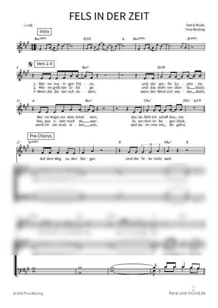 Fels in der Zeit - Chorsatz