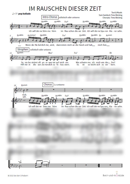 Im Rauschen dieser Zeit - Chorsatz