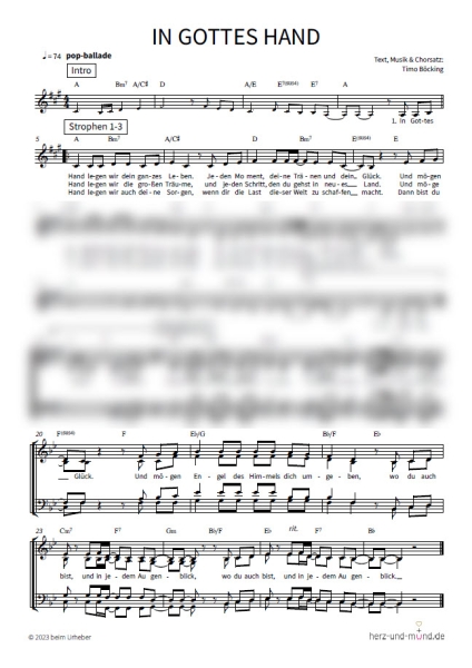 In Gottes Hand - Chorsatz
