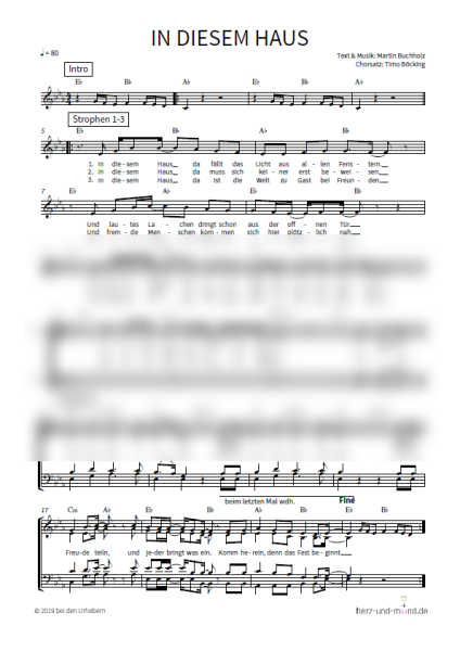 In diesem Haus - Chorsatz