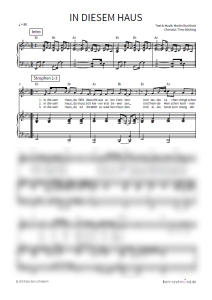 In diesem Haus - Klaviersatz