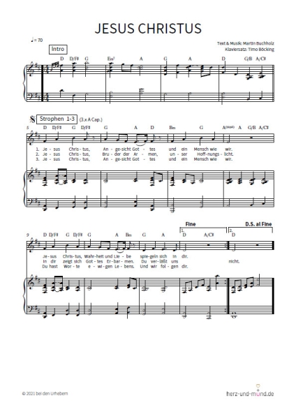 Jesus Christus - Klaviersatz