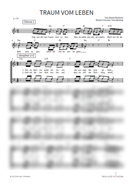 Traum vom Leben - Chorsatz
