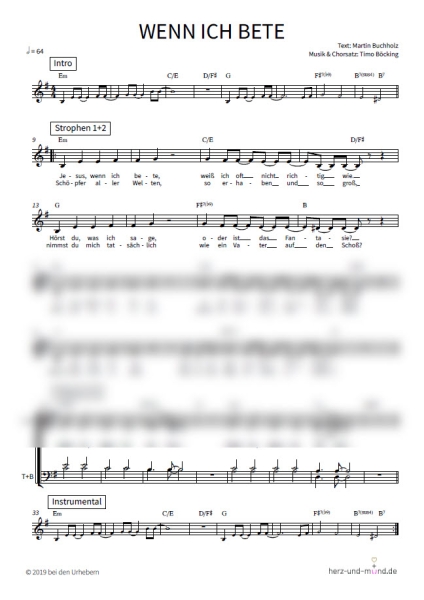 Wenn ich bete - Chorsatz (HM4)
