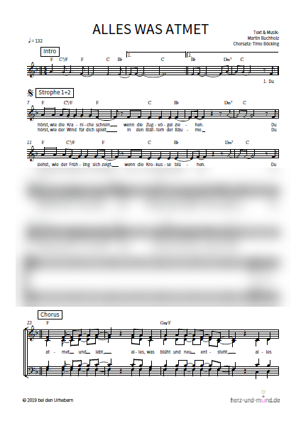 Alles was atmet - Chorsatz