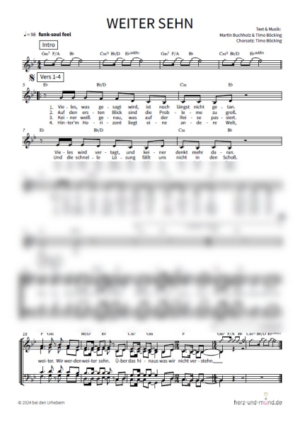 Weiter sehn - Chorsatz